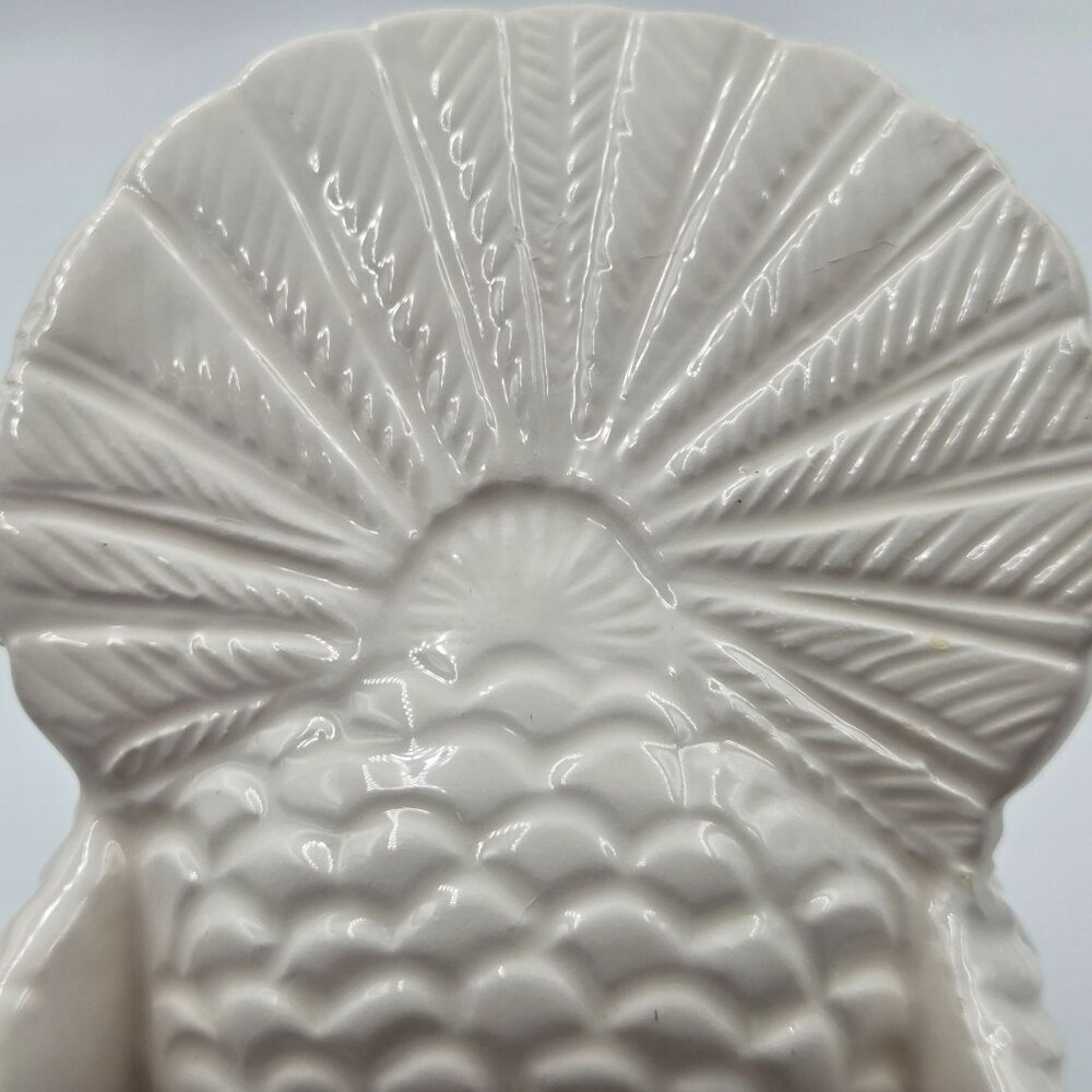 Mid-Century White Ceramic Turkey Candleholder Pair Vintage Thanksgiving Decor - Picture 9 of 12